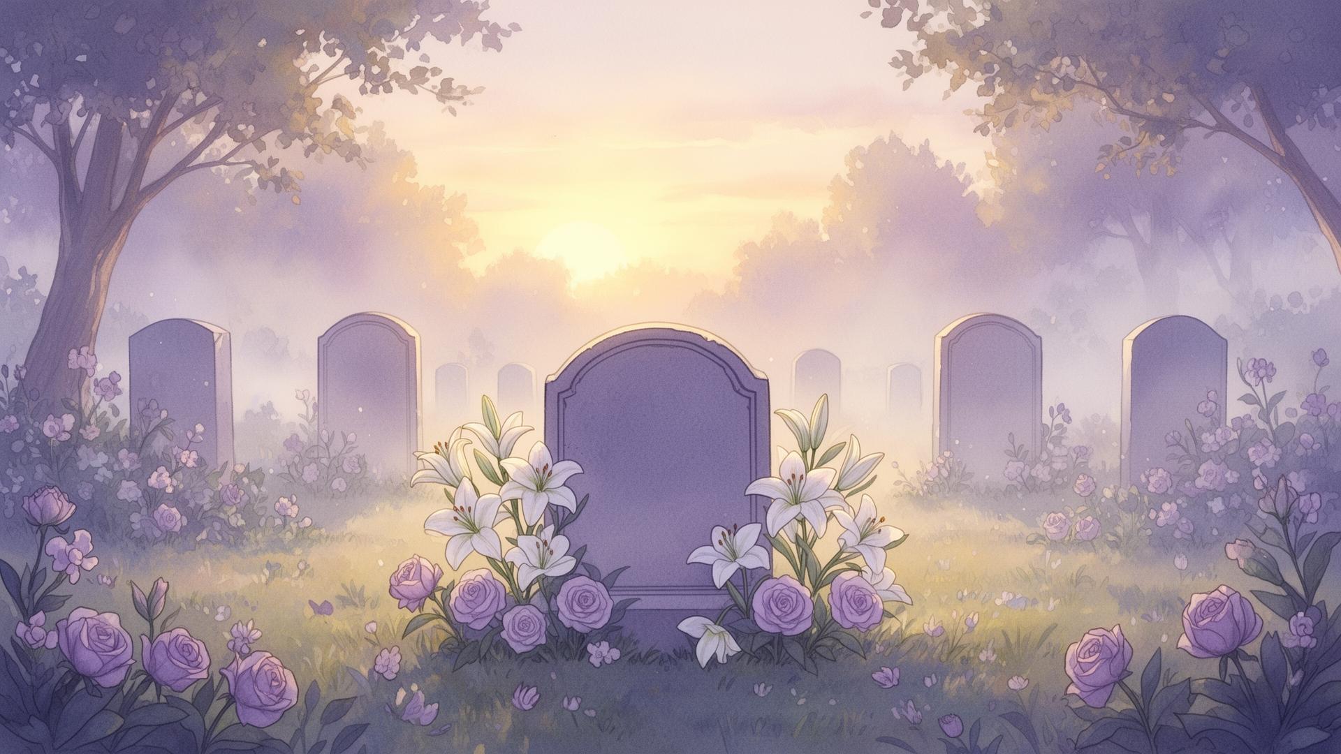 Peaceful memorial garden at golden hour